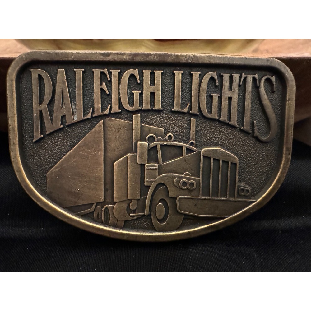 Raleigh Lights Cigarette Belt Buckle Semi Truck Tractor‎ Trailer RJ Reynolds